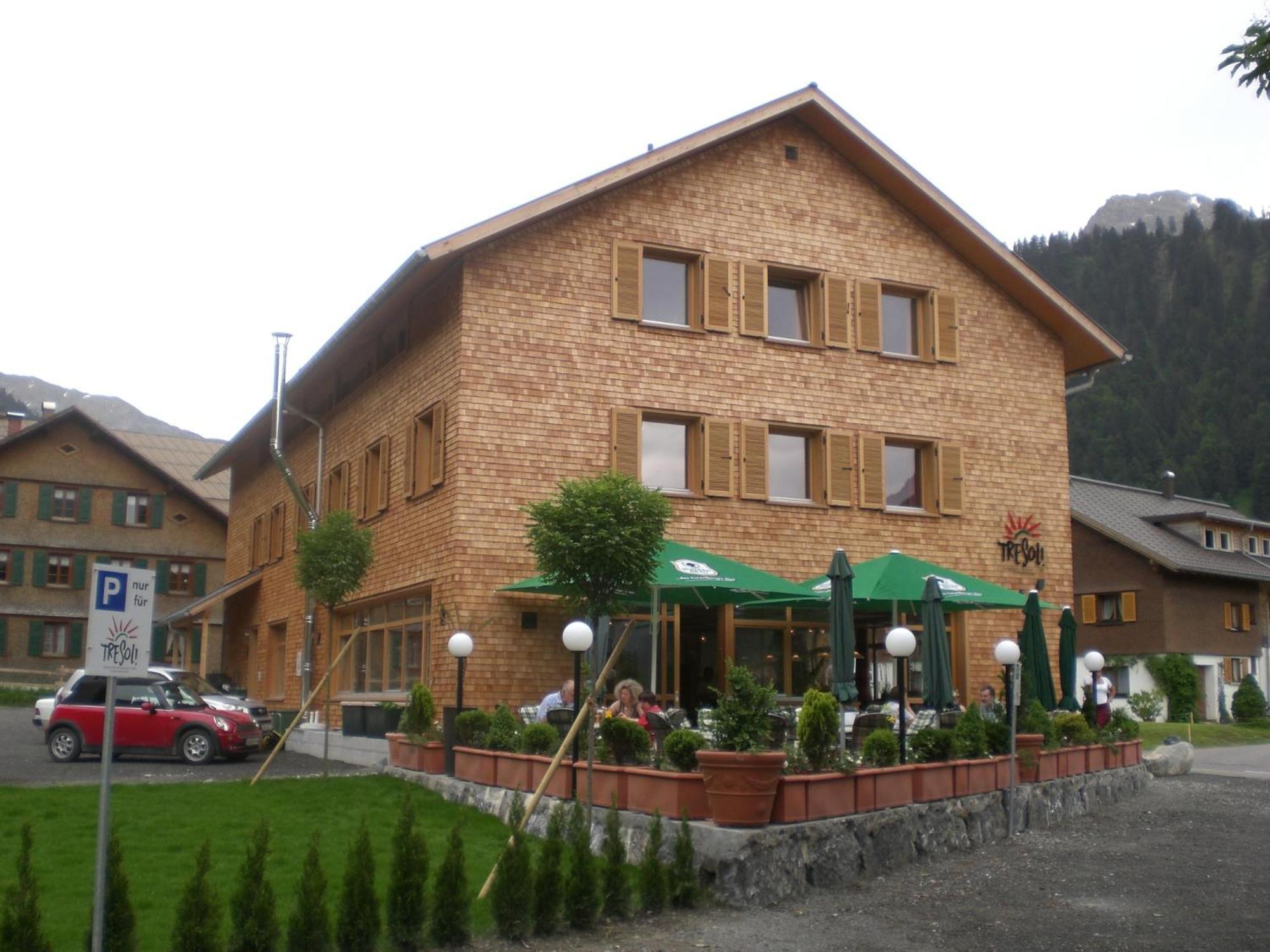 Tre Soli Appartements Restaurant Schoppernau Exterior foto